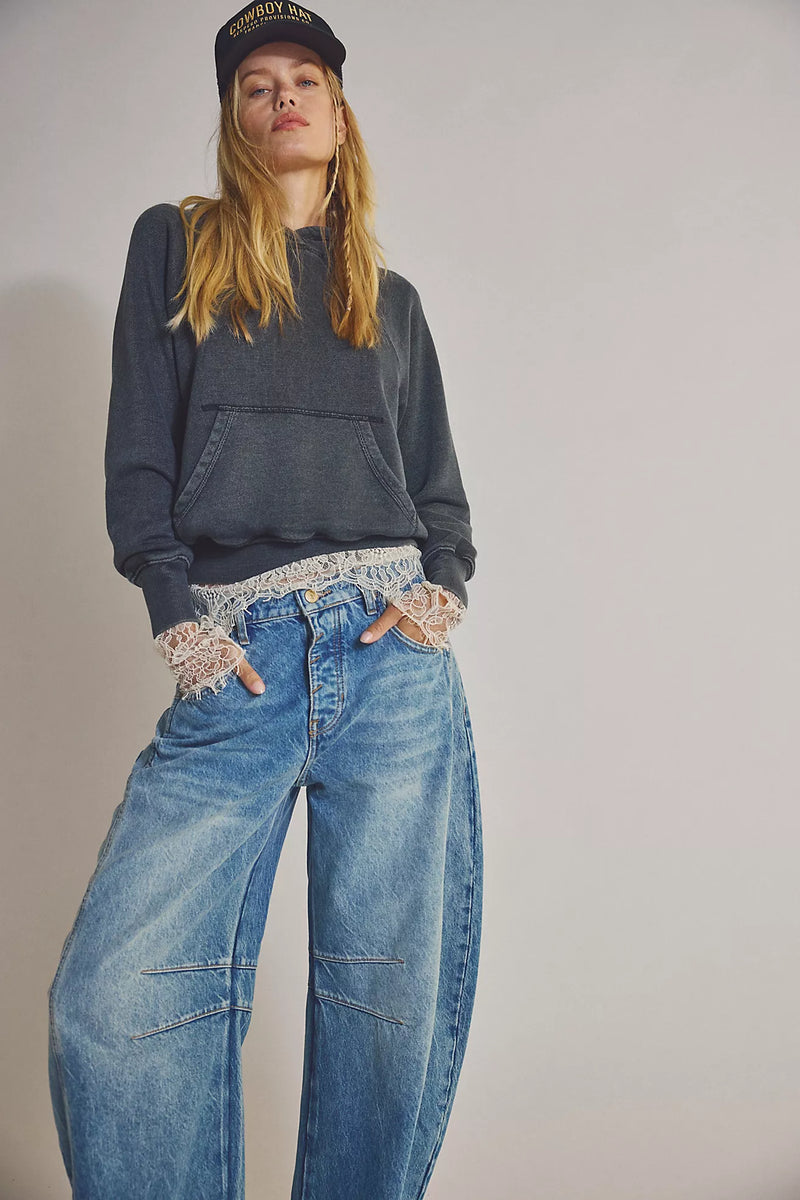 Free People Good Luck Mid Rise Barrel Jeans