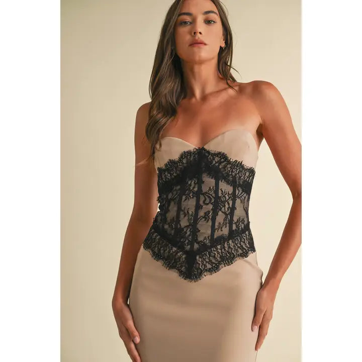 Off Shoulder Lace Maxi Dress