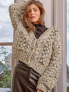 Flecked Chunky Sweater Cardigan