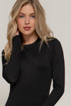 Long Sleeve Crew Neck Double Layer ITY Knit Top