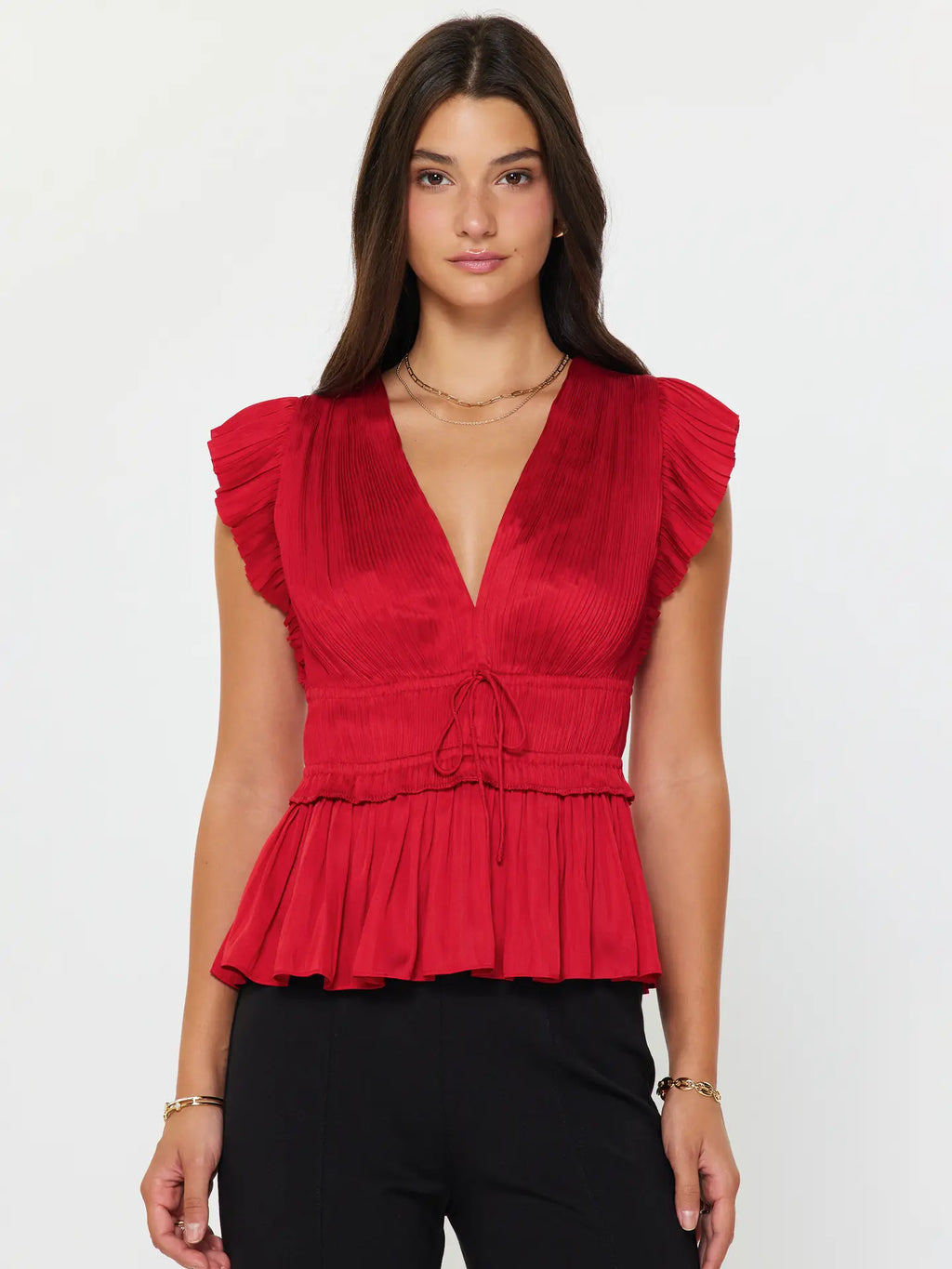 Black Navy Peplum Top | Full Zip Top | VAVA by Joy Han | TandyWear