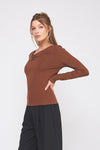 Soft Modal Knit Asymmetric Neck Top