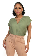 V-Neck Short Sleeve Top