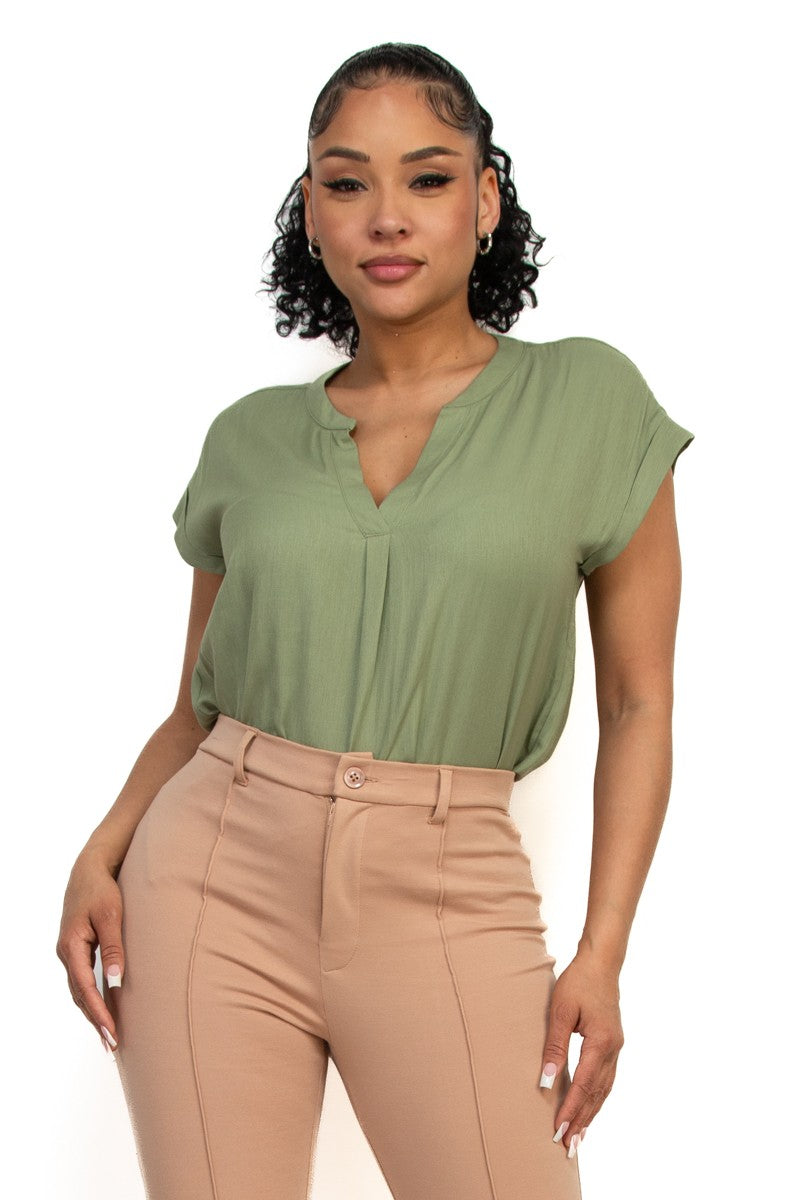 V-Neck Short Sleeve Top