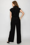Button Down Wide Leg Jumpsuit