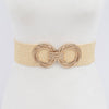 Metal OO Buckle Stretch Straw Belt