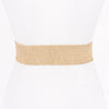 Metal Buckle Elastic Faux Straw Belt