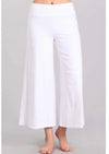 Mineral Washed Cropped Leg Pants - White