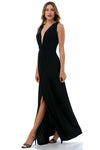 Ariella Twist Front Plunging Neckline Maxi Dress