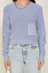 Distressed Round Neck Knit Sweater