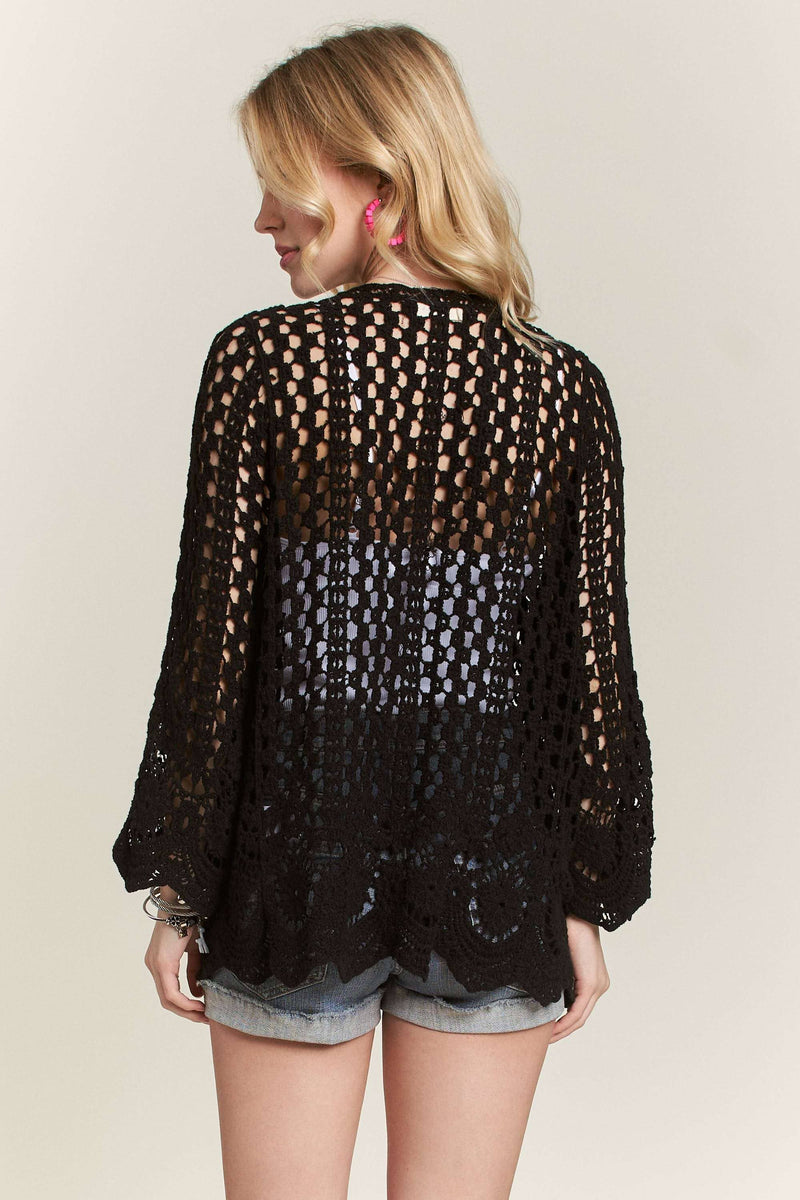 Long Sleeve Crochet Cardigan