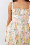 Cowl Neck Floral Mini Dress