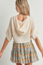 Hoodie Drop Shoulder Crop Sweater Top