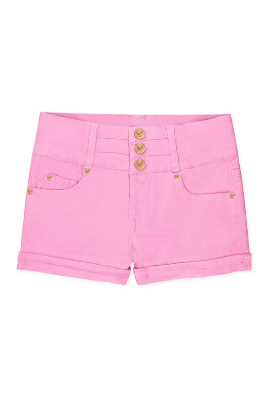 Denim Shorts With 3 Buttons- Girls