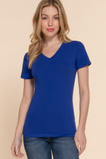 Short Sleeve V-Neck Jersey Top