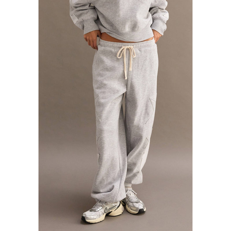 Star Patch Casual Drawstring Jogger Pants