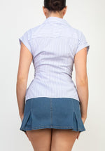 Waist Tie Asymmetrical Top