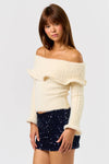 Off-the-Shoulder Wire Sweater Top