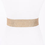 Vintage Metal Buckle Metallic Stretch Straw Belt