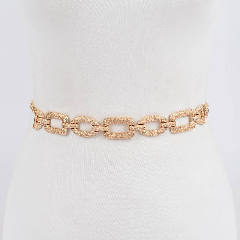 Multi Metal Chain Belt: Gold