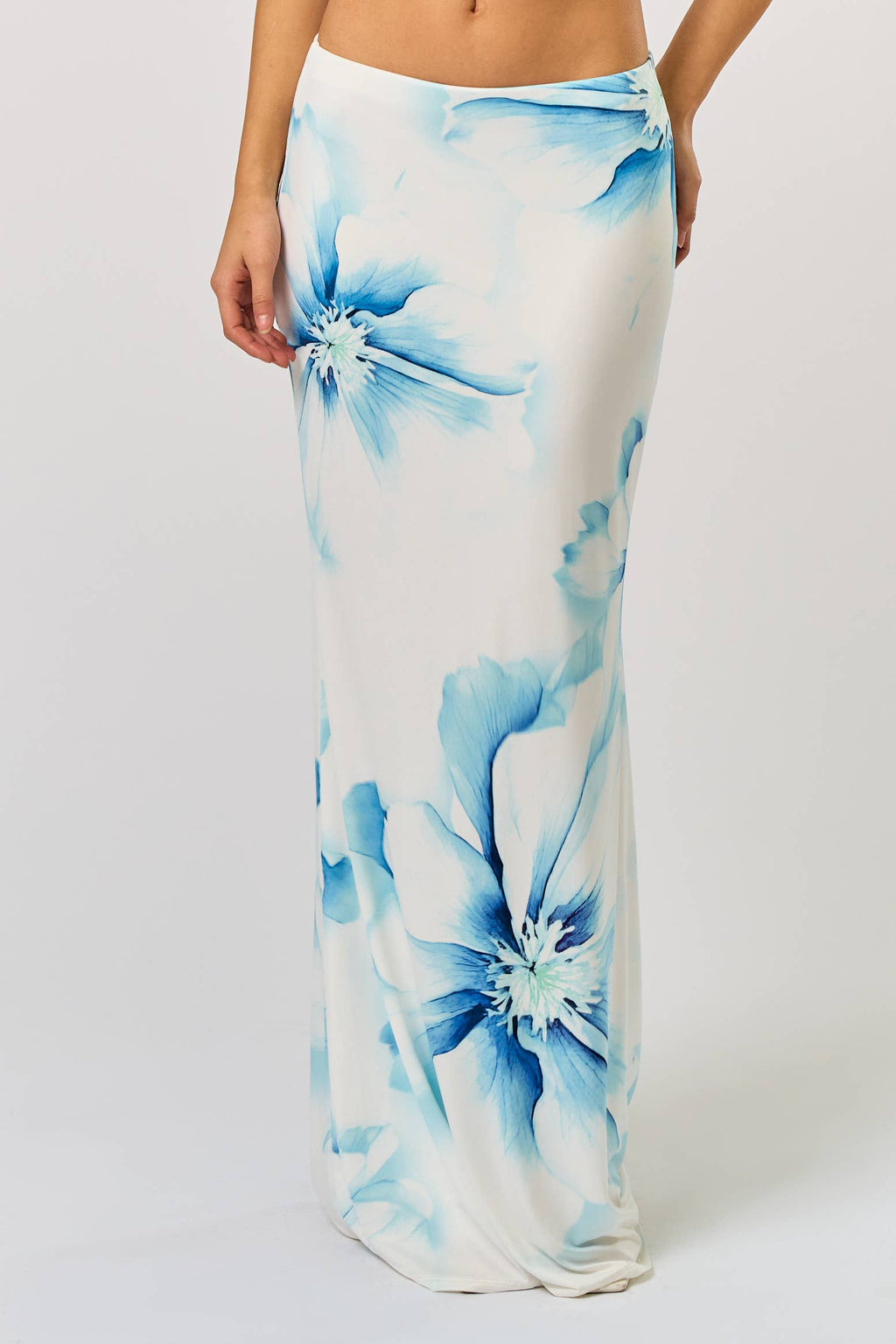 Asymmetrical Floral Top with Matching Floral Maxi Skirt