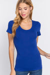 Short Sleeve Scoop Neck Top