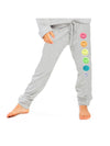 Butter Fleece Sweatpants With Smiley Patches- Girls