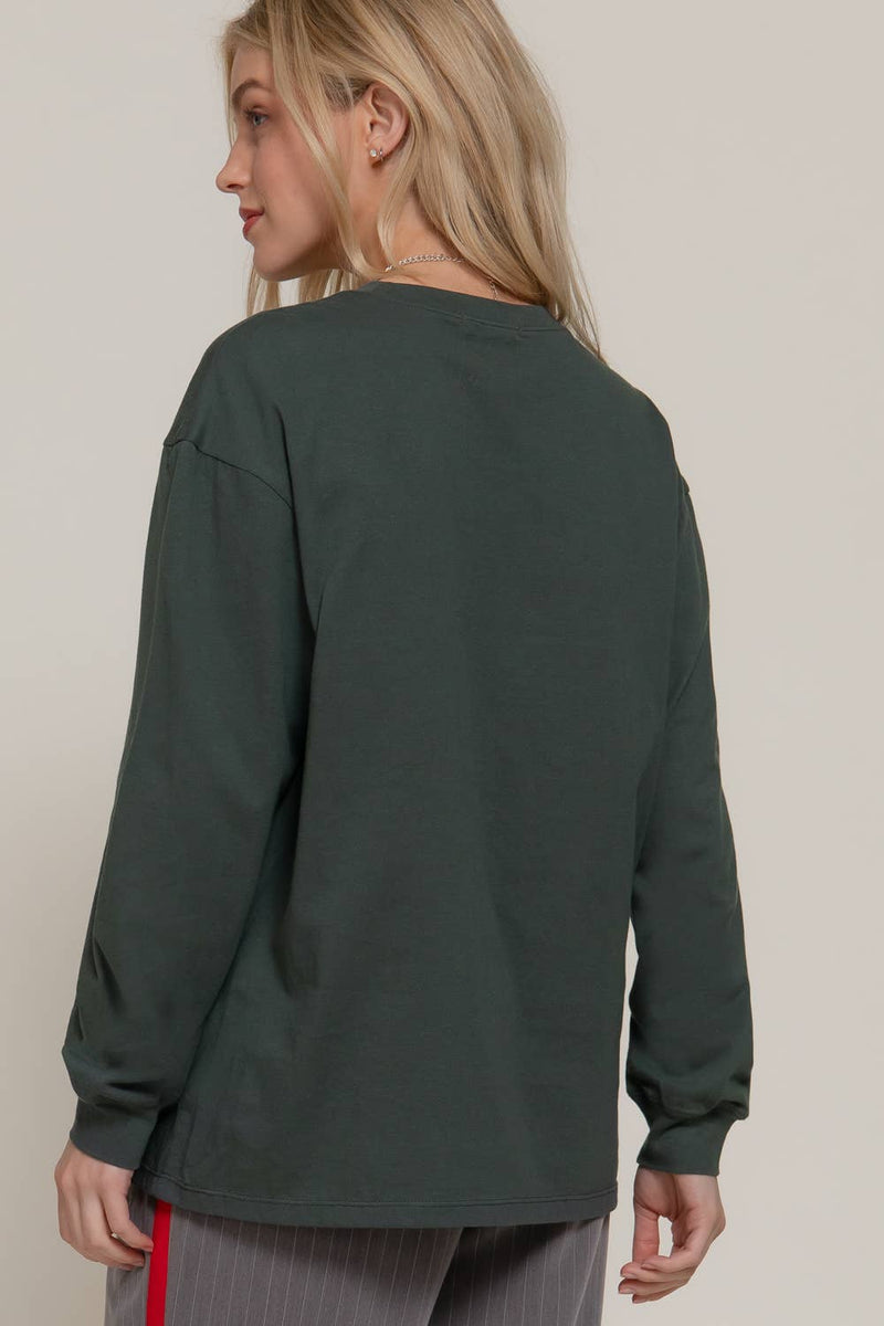 Long Sleeve Round Neck Cotton Tee