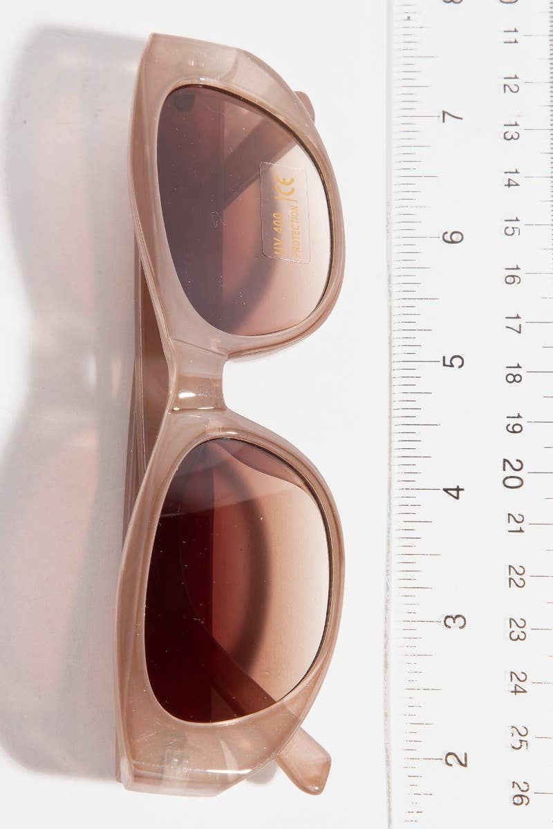 Plastic Frame Oval Lens Sunglasses