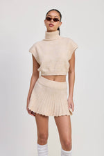 Pleated Mini Fringe Skirt