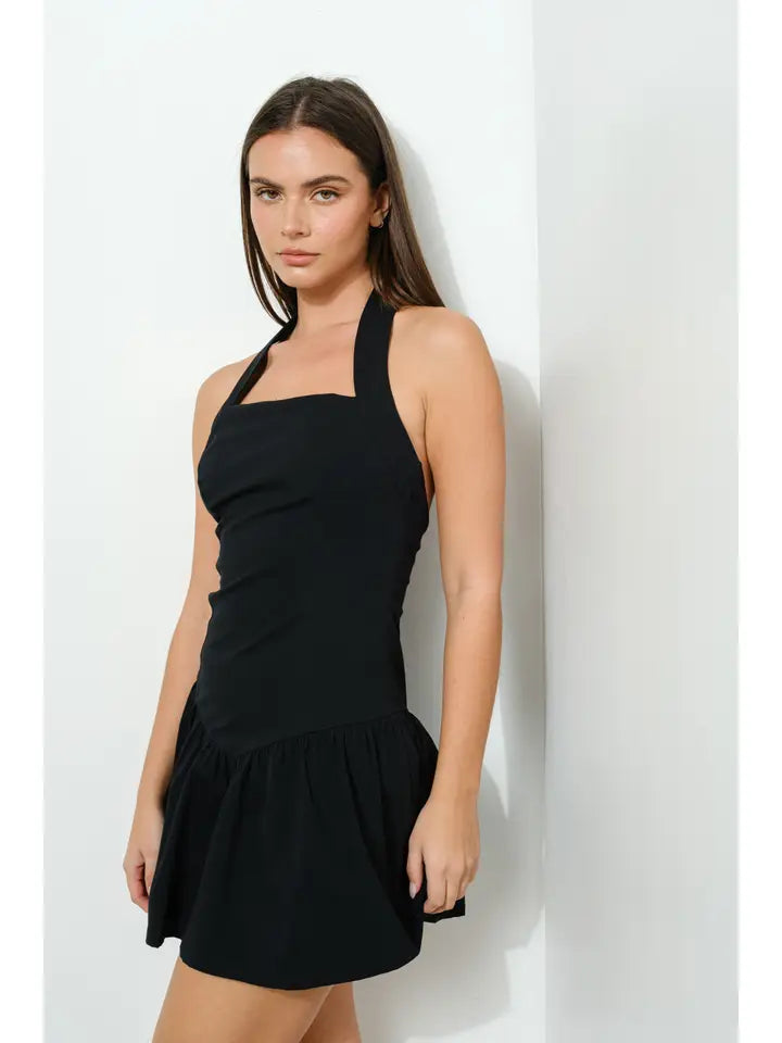 Poplin Dropwaist Mini Dress