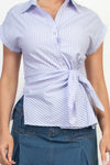 Waist Tie Asymmetrical Top