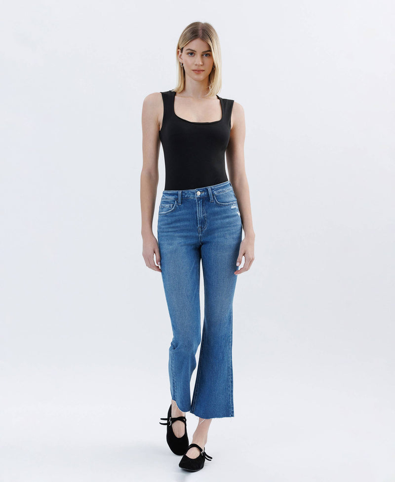 Flying Monkey High Rise Raw Hem Bootcut Jeans