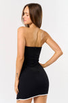 Contrast Wrap Front Tube Mini Dress