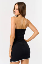 Contrast Wrap Front Tube Mini Dress