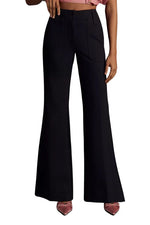 Mid Rise Ft Patch Pocket Wide Ankle Pants