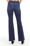 Mid Rise 70's Front Pintuck Flare Jeans