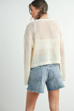 Crew Neck Crochet Sweater
