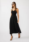 V-Neck Ruched Button Down Maxi Dress