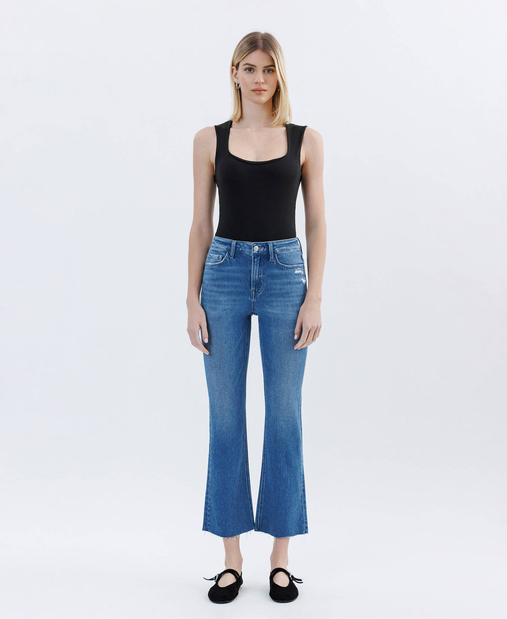Flying Monkey High Rise Raw Hem Bootcut Jeans