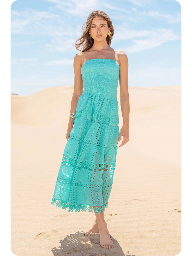 Eyelet Lace Tube Dress
