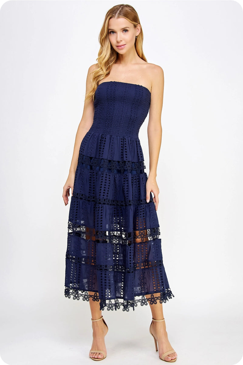 Eyelet Lace Tube Dress