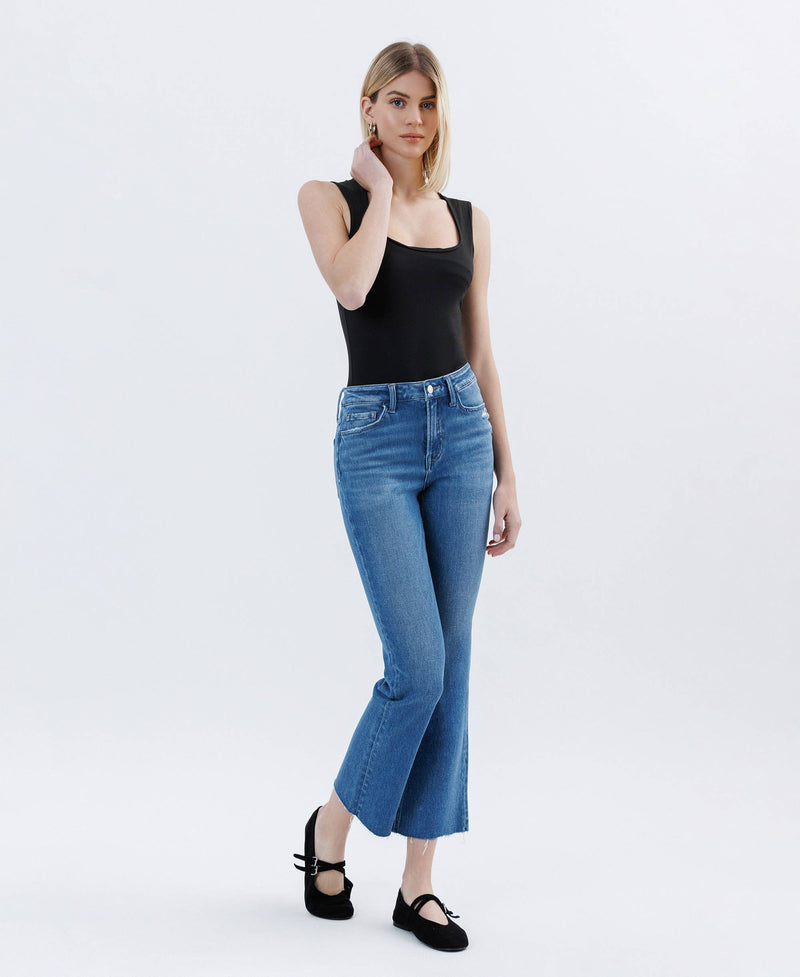 Flying Monkey High Rise Raw Hem Bootcut Jeans