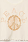 Peace Sign Lettuce Edge Graphic Tee