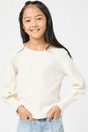 Exaggerated Cuff Knit Top- Girls