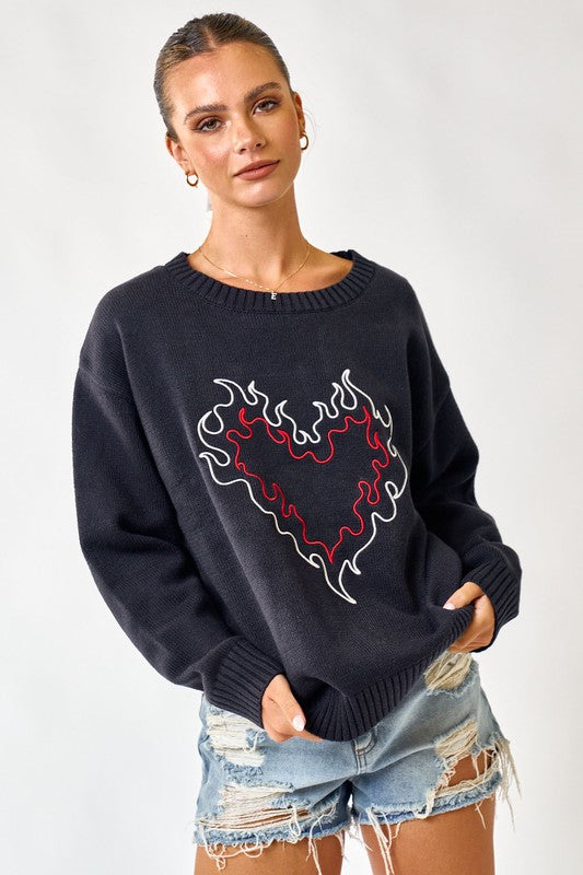 Flame Heart Sweater