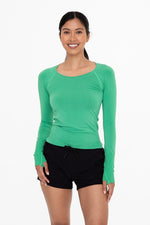 Seamless Perforated Top With Thumbholes