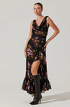 ASTR The Label Black Purple Floral Dress