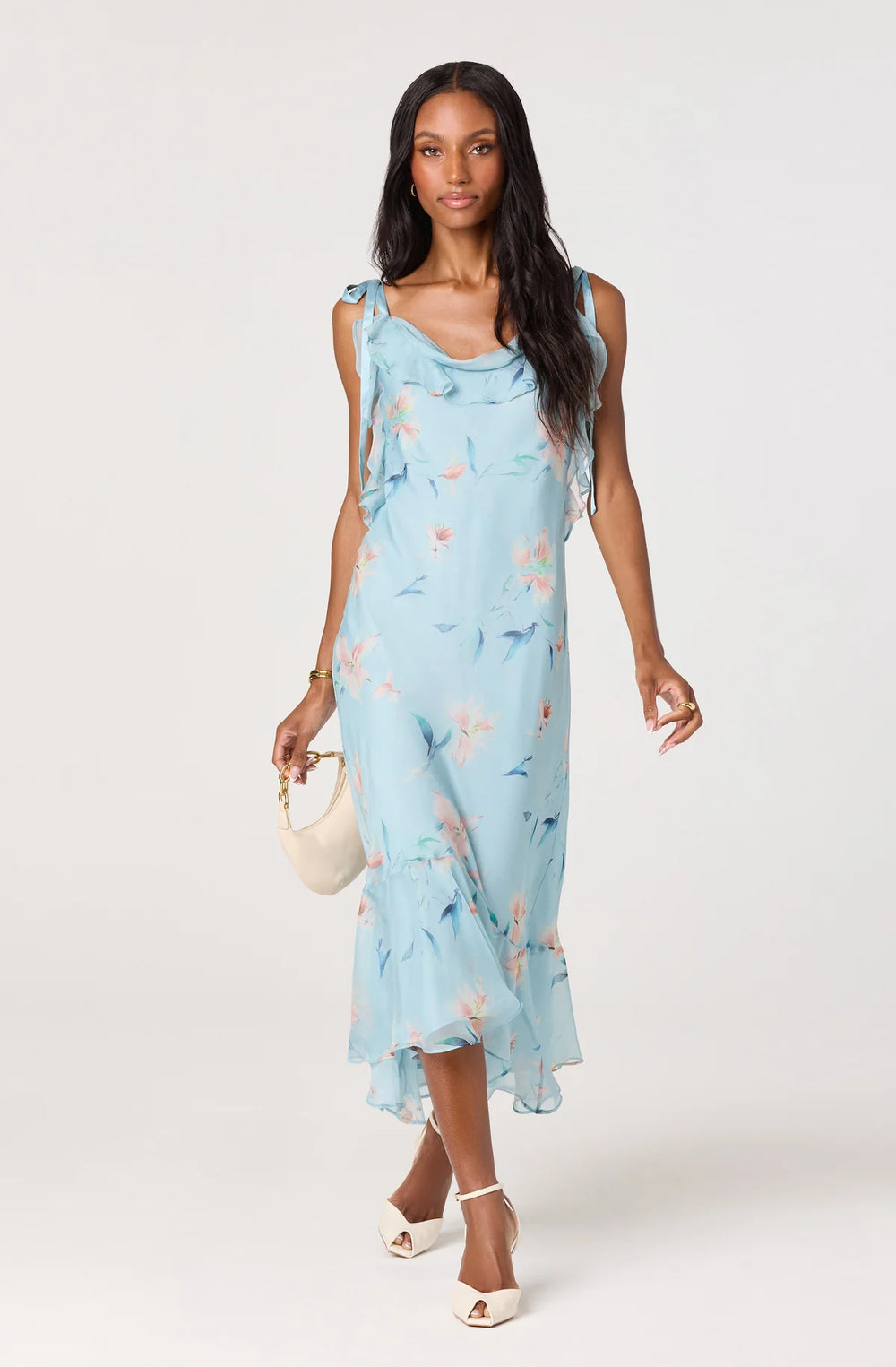 marissa dress in green astr the label Marissa Floral Halter Neck Dress