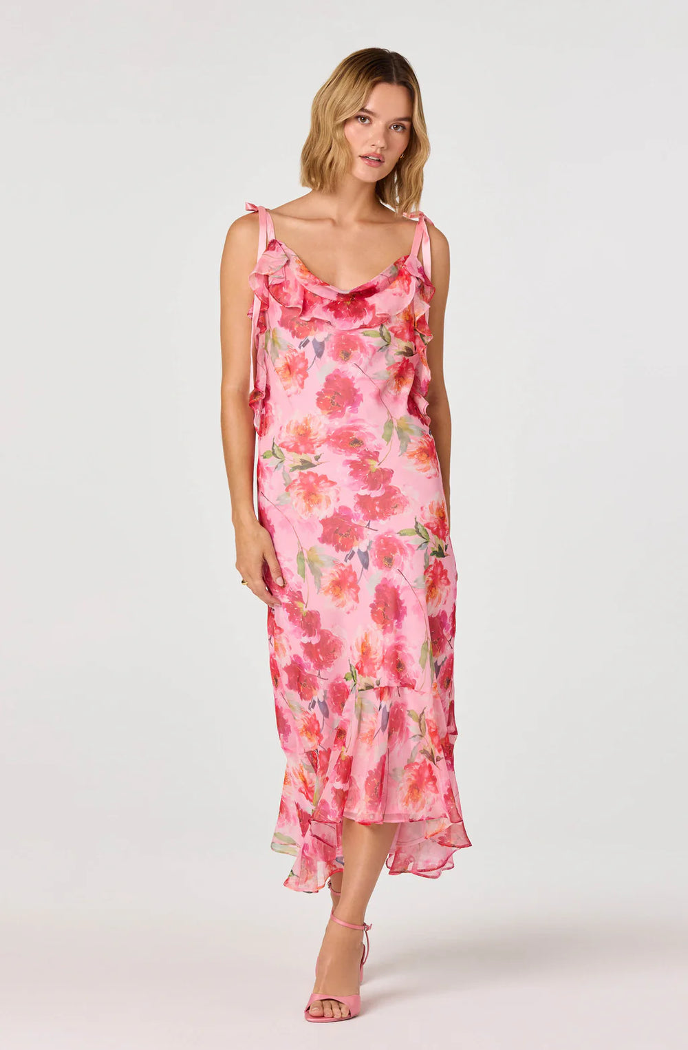 marissa floral halter neck dress knee length dresses for ladies Marissa Floral Halter Neck Midi Dress
